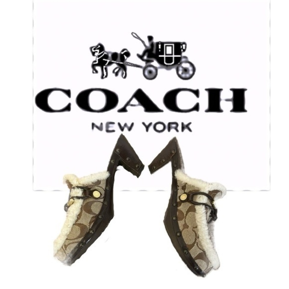 Vintage Coach Woman Brown Clogs Shoes in Sz 7